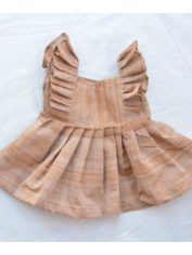 brown-wing-sleeve-frill-frock