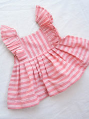 pink-stripes-wing-sleeve-frill-frock