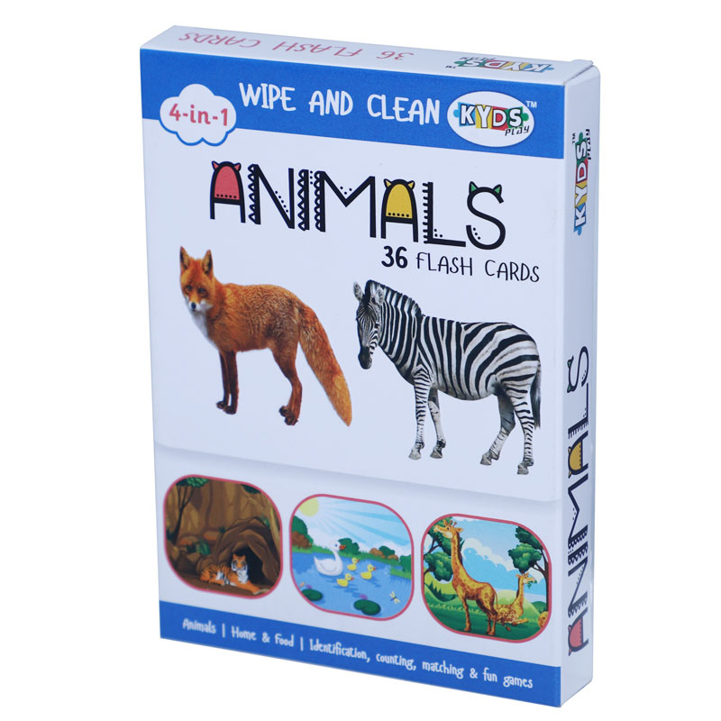 KYDS Play - Animals - Wipe and Clean Activity Flash Cards for Kids -  HappyClouds