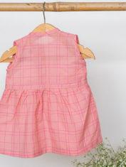 Song-in-your-Heart-girls-jhabla-in-pink-handwoven-cotton-checks-2
