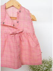 Song-in-your-Heart-girls-jhabla-in-pink-handwoven-cotton-checks-3