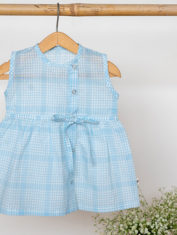 Whale-of-a-time-girls-jhabla-in-blue-handwoven-cotton-checks-1