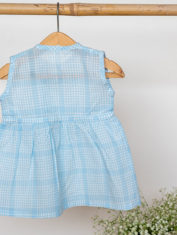 Whale-of-a-time-girls-jhabla-in-blue-handwoven-cotton-checks-2