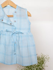 Whale-of-a-time-girls-jhabla-in-blue-handwoven-cotton-checks-3