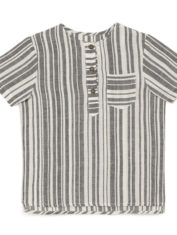 Boys-half-sleeve-shirt-in-handloom-cotton-Black-stripes-1