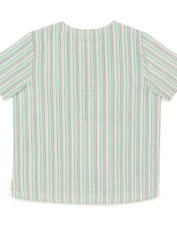 Boys-half-sleeve-shirt-in-handloom-cotton-Green-stripes-2