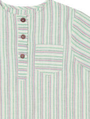Boys-half-sleeve-shirt-in-handloom-cotton-Green-stripes-3