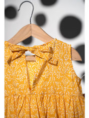 Set-of-2--Love-share-and-care-yellow-cotton-kurta-with-floral-hand-block-print-with-white-dhoti-pant-4