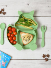 Silicone-Squirrel-plate-with-suction-+-Spoon-and-fork-set----Green_2
