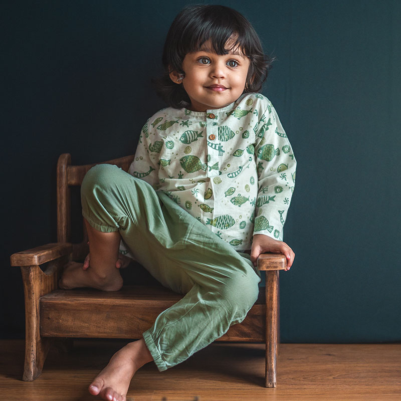 Organic Cotton Essential Bag - White Angarakha and Pyjama Pants Set –  Whitewater Kids