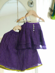 Lata-girls-ethnic-wear-top-and-lehenga-skirt-coord-in-purple-handwoven-checks-3