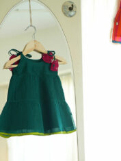 Panna-Green-Sleeveless-Infant-Tiered-Dress-in-handwoven-cotton-silk-1