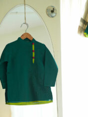 Panna-boys-ethnic-wear-kurta-in-green-handwoven-cotton-silk-2