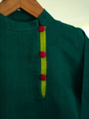 Panna-boys-ethnic-wear-kurta-in-green-handwoven-cotton-silk-4