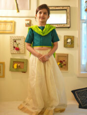 Panna-girls-ethnic-wear-set-with-green-blouse-white-lehenga-and-dupatta-1