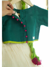 Panna-girls-ethnic-wear-set-with-green-blouse-white-lehenga-and-dupatta-4