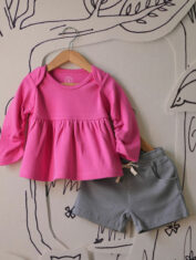 Everyday-girls-kedia-top-and-shorts-set-in-bright-pink-and-grey-1