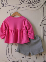 Everyday-girls-kedia-top-and-shorts-set-in-bright-pink-and-grey-2