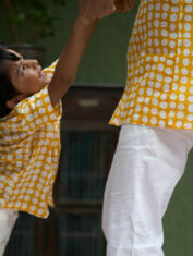 Boogie-kids-half-sleeve-shirt-in-yellow-polka-hand-block-print-cotton-11