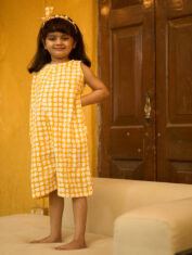 Innocence-kids-jumpsuit-in-yellow-polka-hand-block-print-cotton-for-boys-and-girls-4