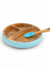 Wooden-Round-Plate-with-Silicone-Suction-and-Spoon---Blue_1