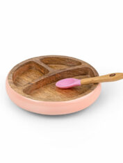 Wooden-Round-Plate-with-Silicone-Suction-and-Spoon---Pink_1