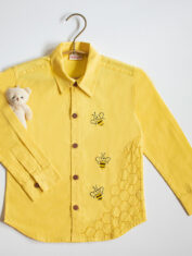 Honeycombed-Bumblebee-Embroidered-Formal-Shirt-1