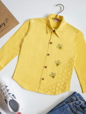 Honeycombed-Bumblebee-Embroidered-Formal-Shirt-3