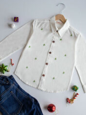 Frosty-Pine-Trees-Embroidered-Formal-Shirt-4