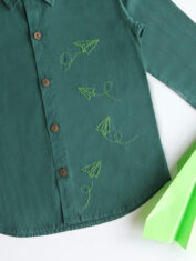 Fly-High-Embroidered-Formal-Shirt-Green-4