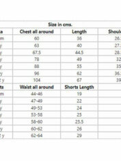 Patch-Kurta-grey-shorts-Size-Chart