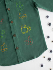 Colourful-Emoji-Eyes-Embroidered-Unisex-Shirt-Bottle-Green-2-M24